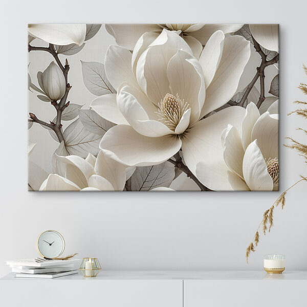 Delicate bloemen in zachte tinten Canvas Schilderijen Delicate bloemen in zachte tinten