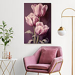 Canvas Schilderijen Schilderij van roze tulpen
