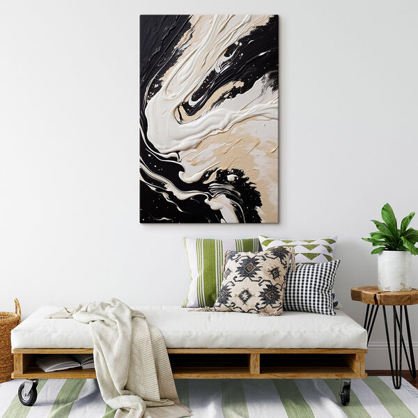 Zwart-witte verf Canvas Schilderijen Zwart-witte verf