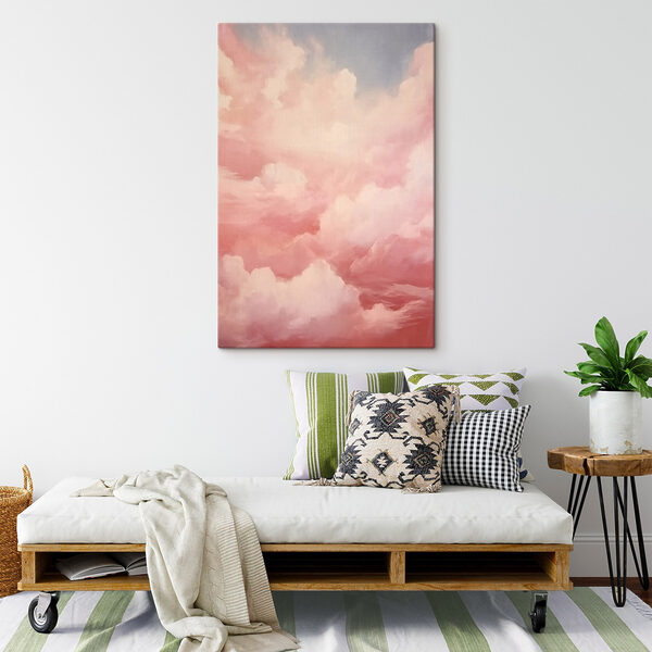 Roze wolken in de lucht Canvas Schilderijen Roze wolken in de lucht