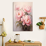 Canvas Schilderijen Schilderij van roze bloemen