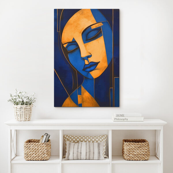 Schilderij van een vrouw’s gezicht Canvas Schilderijen Schilderij van een vrouw’s gezicht