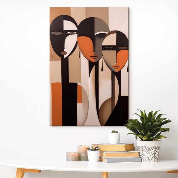 Groep mensen’s gezichten geschilderd op een muur Canvas Schilderijen Groep mensen’s gezichten geschilderd op een muur