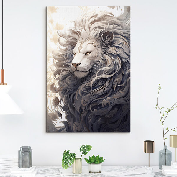 Leeuw met decoratieve manen Canvas Schilderijen Leeuw met decoratieve manen
