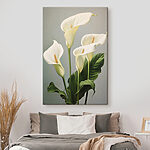 Canvas Schilderijen Delicate witte bloemen in harmonie