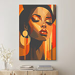 Canvas Schilderijen Elegant portret in warme tinten