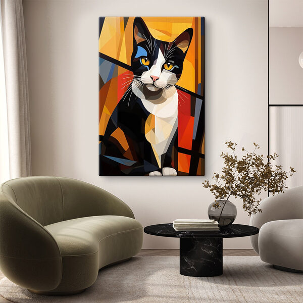 Kat met gele ogen Canvas Schilderijen Kat met gele ogen