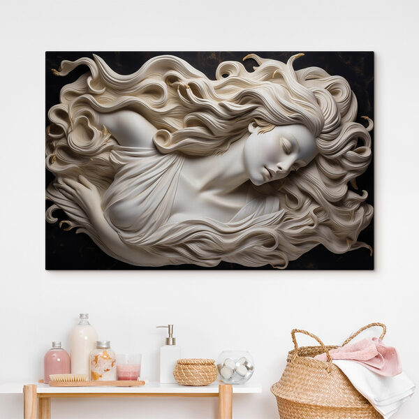 Beeld van een vrouw met lang haar Canvas Schilderijen Beeld van een vrouw met lang haar