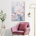 Canvas Schilderijen Schilderij van bloemen op een wit oppervlak