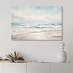 Canvas Schilderijen Schilderij van golven op een strand