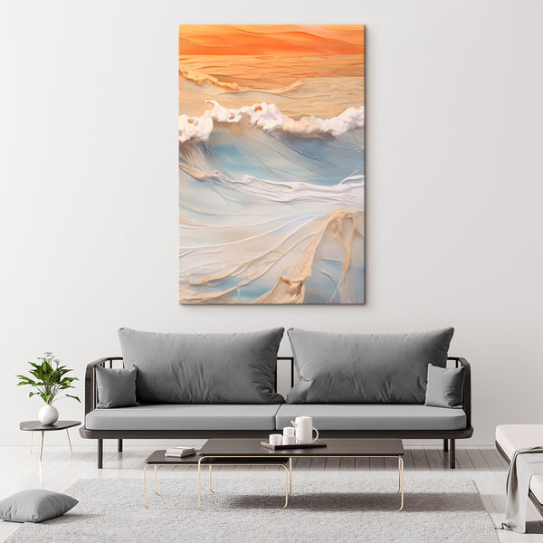 Rustige golven onder een kleurrijke hemel Canvas Schilderijen Rustige golven onder een kleurrijke hemel