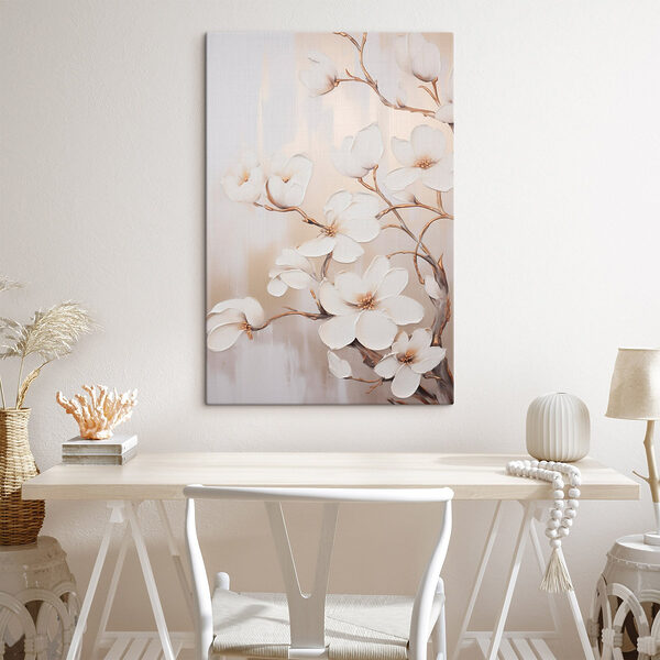 Schilderij van witte bloemen Canvas Schilderijen Schilderij van witte bloemen
