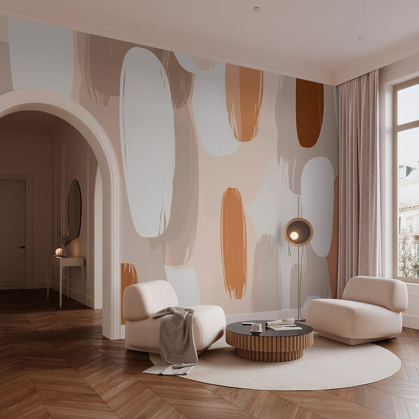 Patroon van bruine en witte verf Fotobehang Patroon van bruine en witte verf