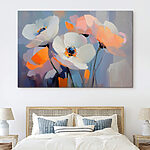 Canvas Schilderijen Schilderij van witte bloemen
