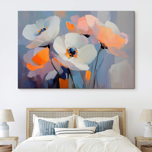Schilderij van witte bloemen Canvas Schilderijen Schilderij van witte bloemen