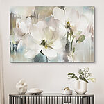 Canvas Schilderijen Zachtwitte bloemen in zachte tinten