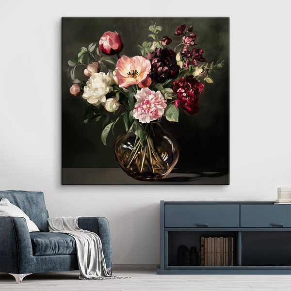 Vaas met bloemen Canvas Schilderijen Vaas met bloemen