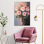 Canvas Schilderijen Schilderij van bloemen in een vaas