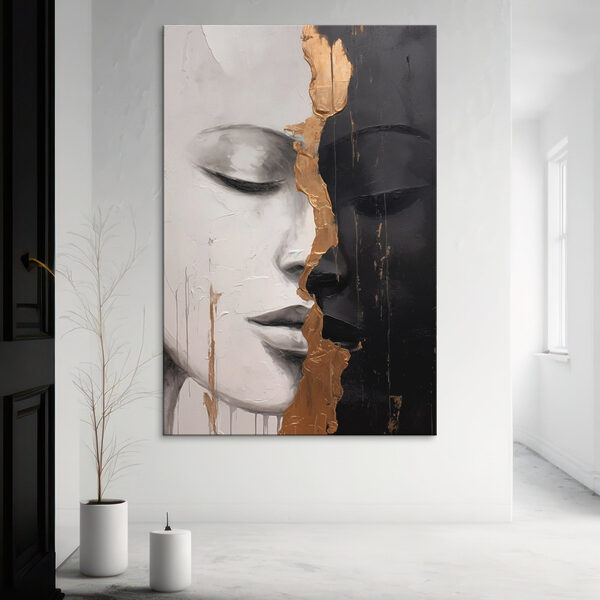 Welsprekend contrast van gemaskerde identiteiten Canvas Schilderijen Welsprekend contrast van gemaskerde identiteiten