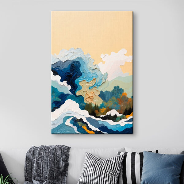 Schilderij van bomen en wolken Canvas Schilderijen Schilderij van bomen en wolken