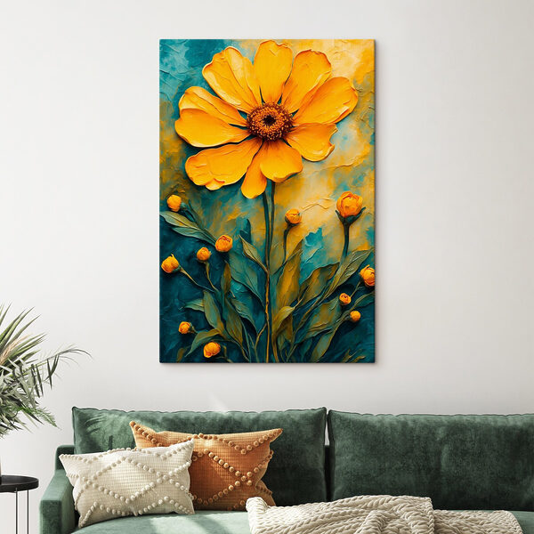 Schilderij van een bloem Canvas Schilderijen Schilderij van een bloem