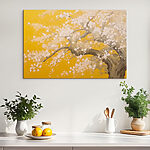 Canvas Schilderijen Boom met witte bloemen