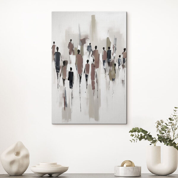 Groep mensen aan het wandelen Canvas Schilderijen Groep mensen aan het wandelen