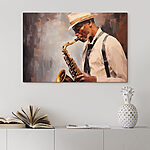 Canvas Schilderijen Man die saxofoon speelt