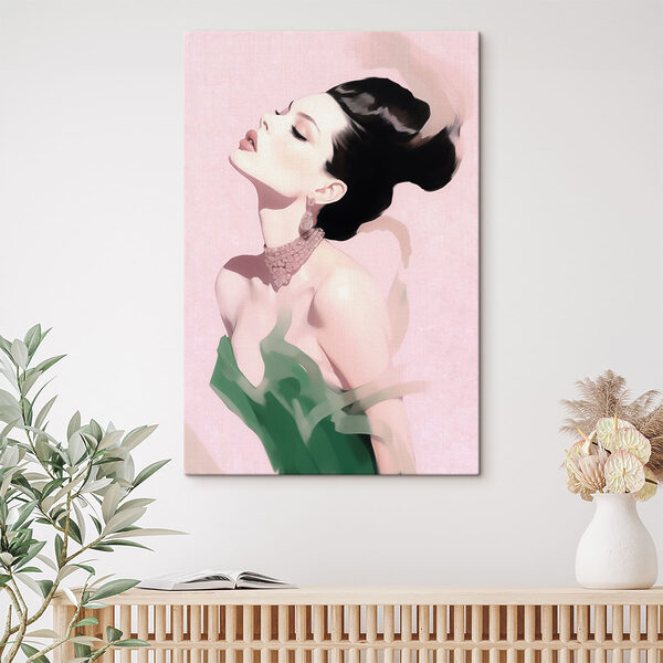 Vrouw met hoog opgestoken haar Canvas Schilderijen Vrouw met hoog opgestoken haar