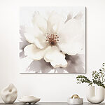 Canvas Schilderijen Witte bloem met bruin hart