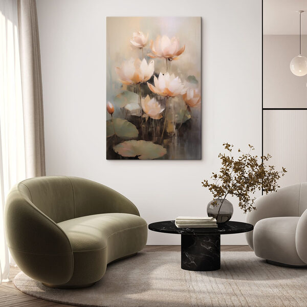 Schilderij van bloemen op een muur Canvas Schilderijen Schilderij van bloemen op een muur