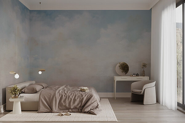 Blauwe lucht met wolken Fotobehang Blauwe lucht met wolken