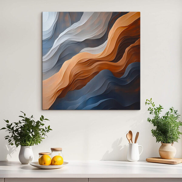 Vloeiende golven van kleurrijke textuur Canvas Schilderijen Vloeiende golven van kleurrijke textuur
