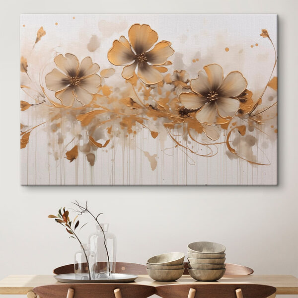 Bloemenabstractie met elegante streken Canvas Schilderijen Bloemenabstractie met elegante streken