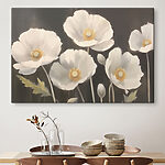 Canvas Schilderijen Groep witte bloemen
