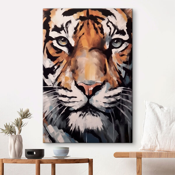 Schilderij van een tijger Canvas Schilderijen Schilderij van een tijger