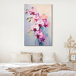 Canvas Schilderijen Schilderij van paarse bloemen