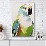 Canvas Schilderijen Kleurrijke vogel met zwarte snavel
