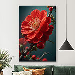 Canvas Schilderijen Levendige bloesems met delicate druppels