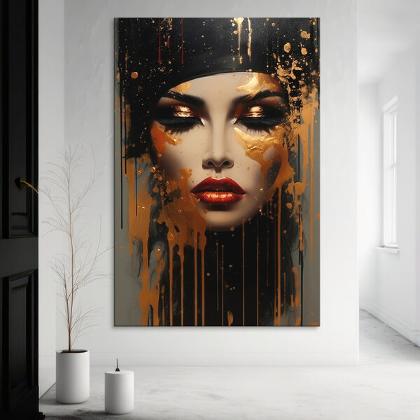 Mysterieuze schoonheid met artistieke flair Canvas Schilderijen Mysterieuze schoonheid met artistieke flair