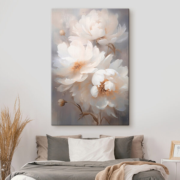 Schilderij van witte bloemen Canvas Schilderijen Schilderij van witte bloemen