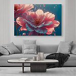 Canvas Schilderijen Elegante bloemblaadjes in rustig water