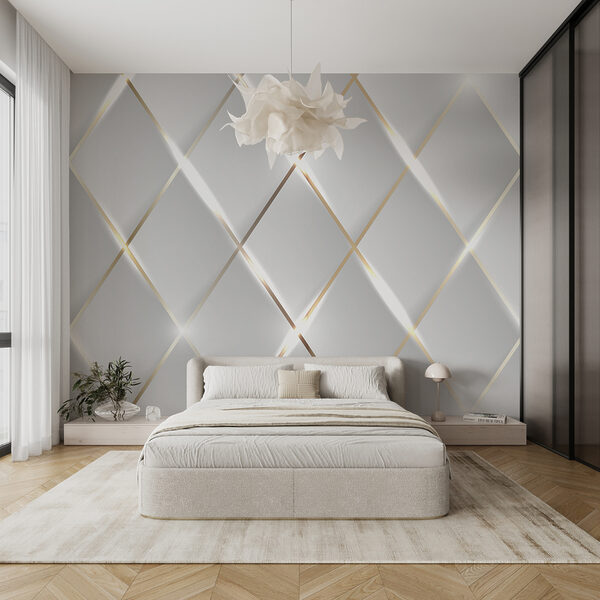Fotobehang Glinsterende symmetrische lichtreflecties
