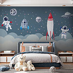 Fotobehang Aquarel van een astronaut