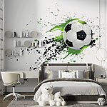 Fotobehang Voetbal met artistieke spetters