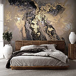 Fotobehang Wervelend metallic abstract schilderij