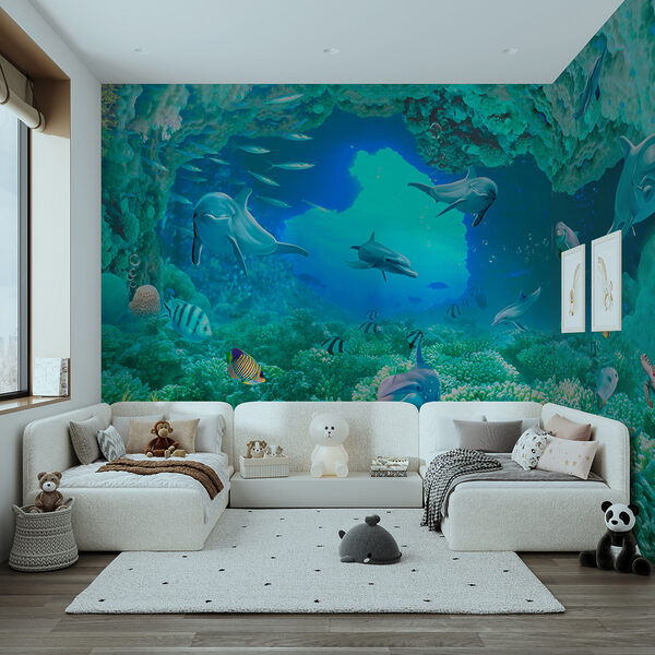 Fotobehang Dolfijn zwemmend in het water