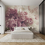 Fotobehang Tros roze en witte bloemen