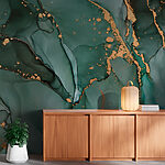 Fotobehang Abstract groen en bruin patroon