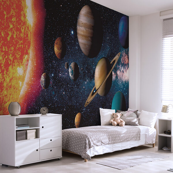 Planeet in de ruimte met sterren Fotobehang Planeet in de ruimte met sterren